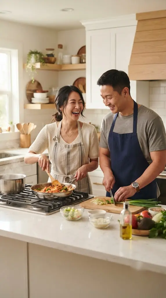 새 주방에서 둘이 차린 첫 저녁